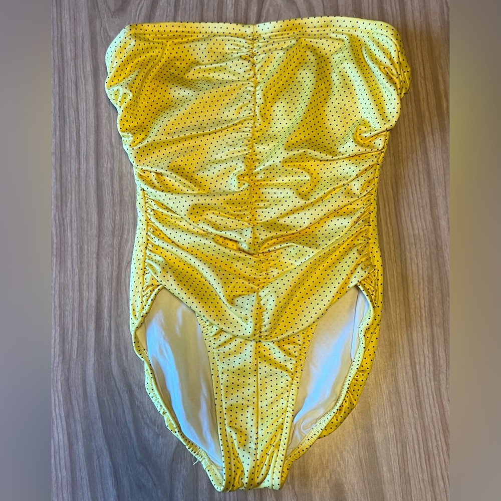 Yellow Polka Dot One-Piece Swimsuit